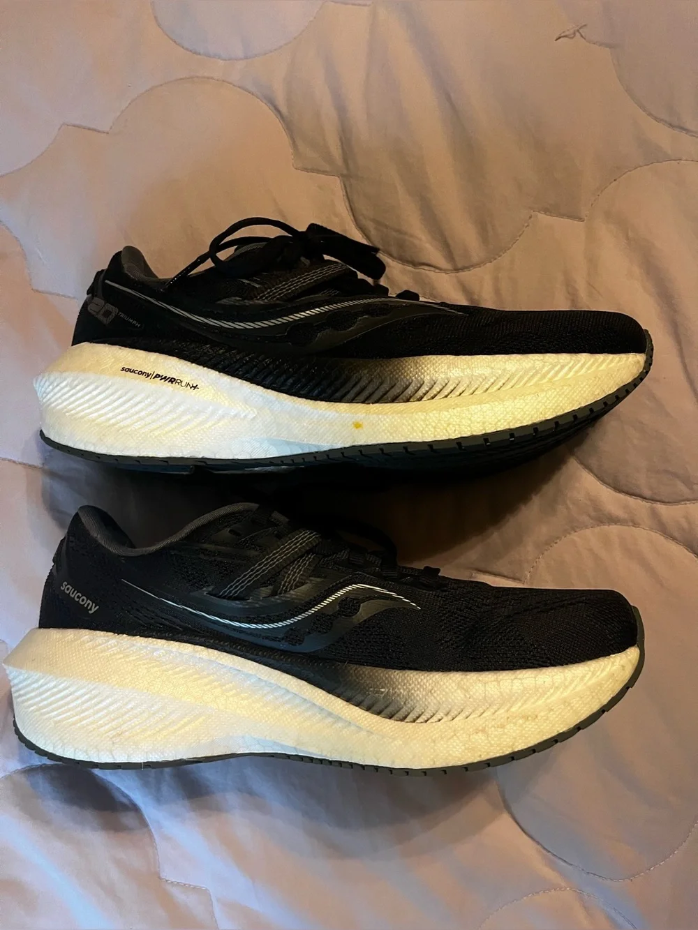 Saucony Women's Black Athletic Running Shoes with White Midsole